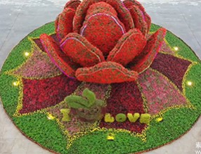 經(jīng)典案例分享：膠州《幸福花開(kāi)》立體花壇